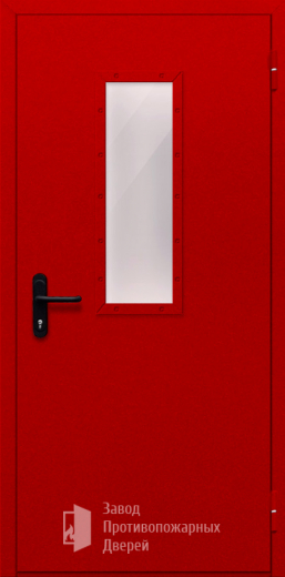 Фото двери «Однопольная со стеклом (красная)» в Уфе