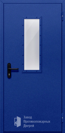 Фото двери «Однопольная со стеклом (синяя)» в Уфе