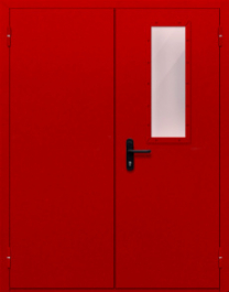 Фото двери «Двупольная со стеклом (красная)» в Уфе