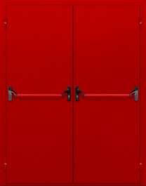 Фото двери «Двупольная глухая с антипаникой (красная)» в Уфе