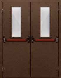 Фото двери «Двупольная со стеклом и антипаникой №68» в Уфе
