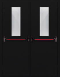 Фото двери «Двупольная со стеклом и антипаникой №64» в Уфе