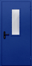 Фото двери «Однопольная со стеклом (синяя)» в Уфе
