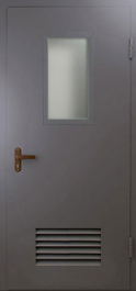 Фото двери «Техническая дверь №5 со стеклом и решеткой» в Уфе