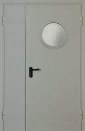 Фото двери «Полуторная с круглым стеклом EI-30» в Уфе